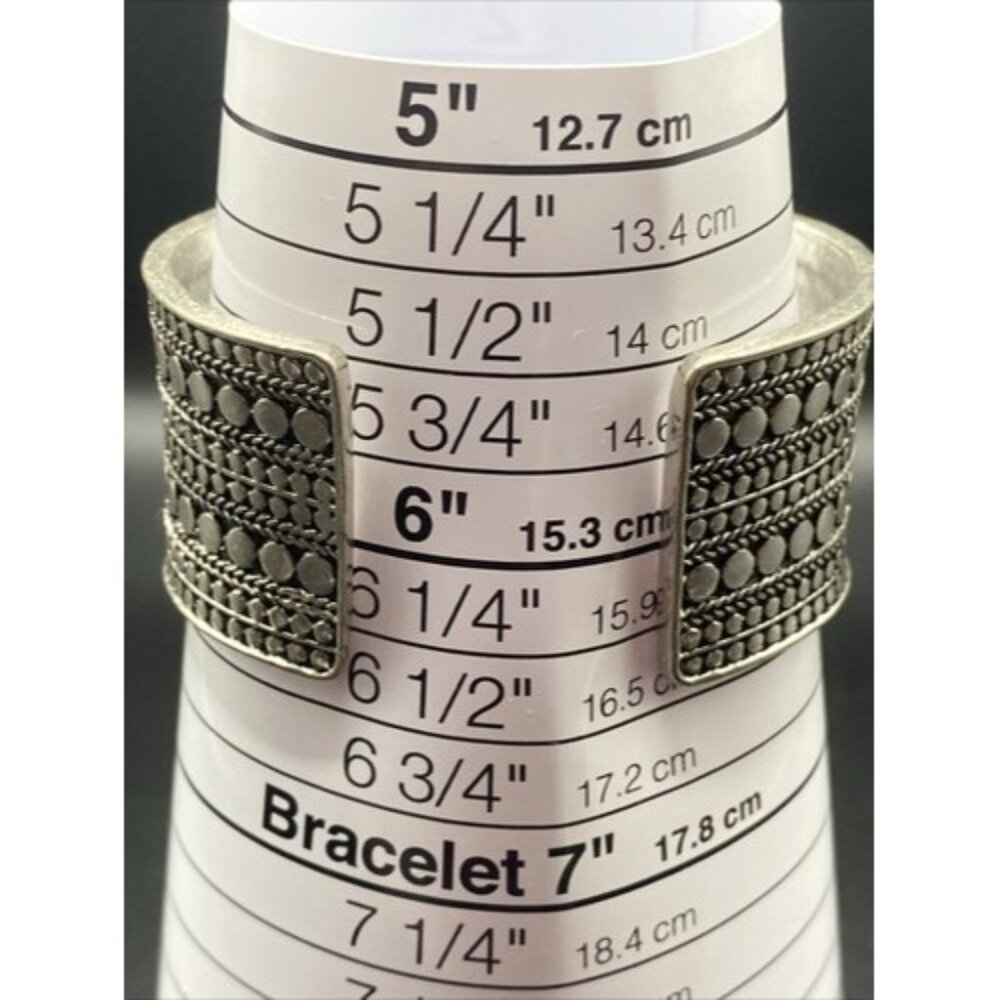 Signed NWOT Bracelet Lucky Brand Silver Tone Multi Row Cuff Western Boho 8" - Picture 9 of 10